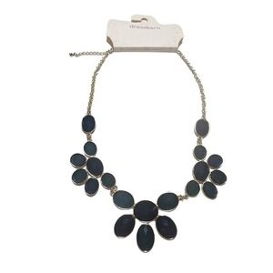 Dressbarn Gold and Green Statement Necklace